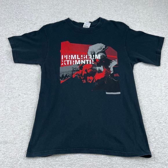 Vtg Primal Scream XTRMNTR Band T-Shirt Mens Medium Black Anvil 2000s Rock Tee